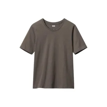 UNIQLO U Collection SS24 Drop Shoulder Sleeve T-Shirt Women's Dark Brown