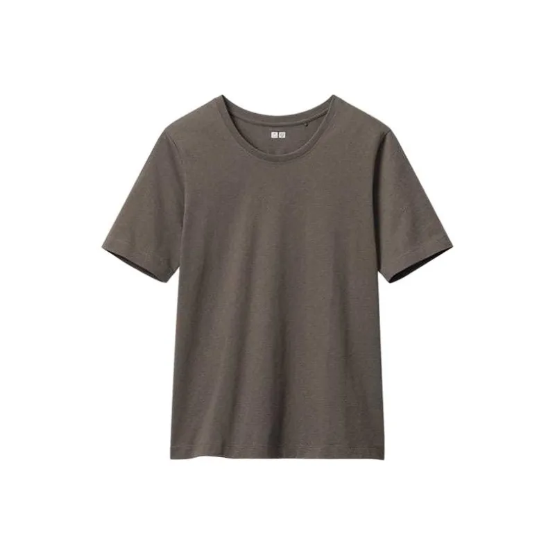 UNIQLO U Collection SS24 Drop Shoulder Sleeve T-Shirt Women's Dark Brown-0