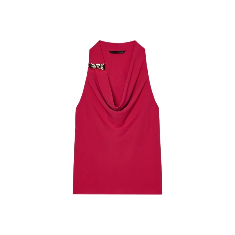 ZARA Tank Tops Women's Dark Purple Red-0