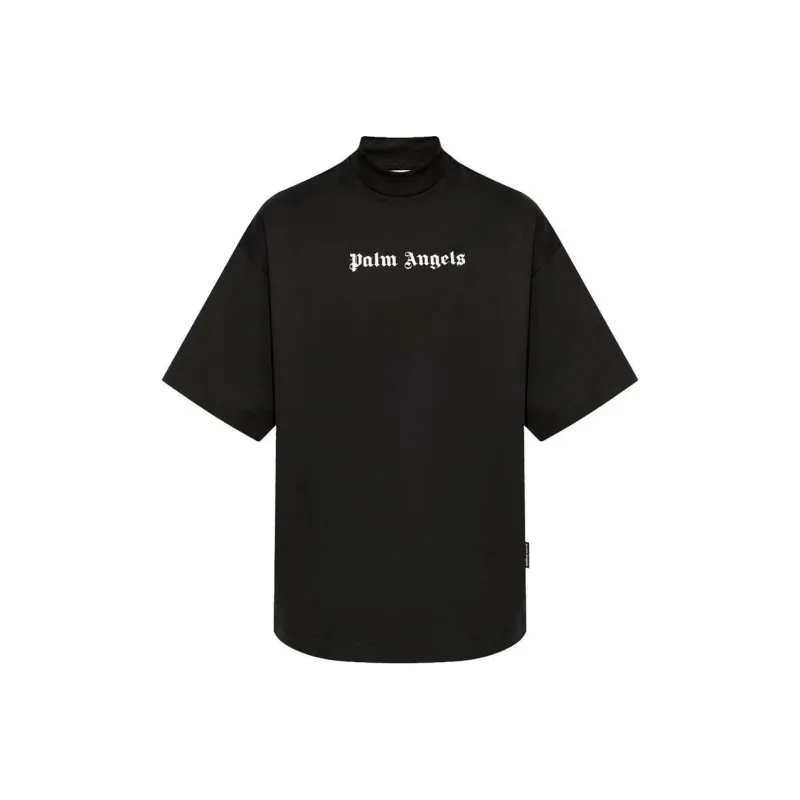PALM ANGELS Logo Printed Mockneck T Shirt-0