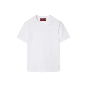 GUCCI Crystal logo Cotton T shirt