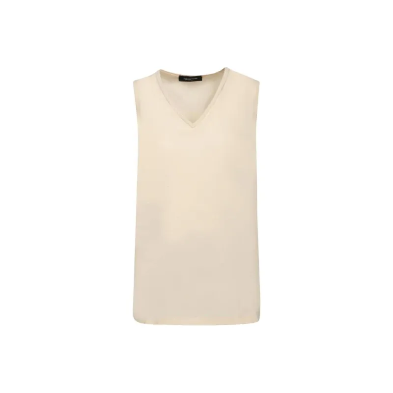 Fabiana Filippi Sable' Filo Diamante V Neck Top-0