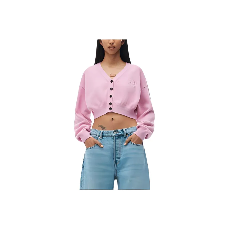 Alexander Wang Logo-embossed Cropped Cardigan-5