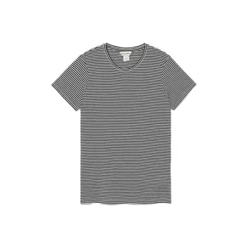 CLUB MONACO Regular T-Shirt Women's Marine Blue White Stripes