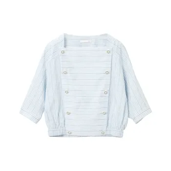 OVV Crop Tops Women's Light Blue Stripes 10