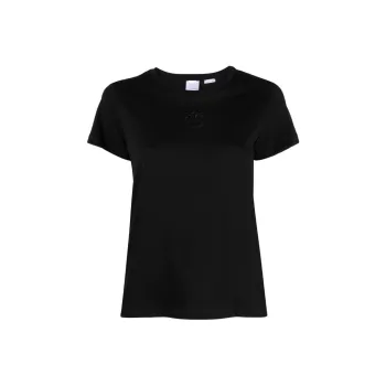 PINKO Love Birds Embroidered Crewneck T Shirt