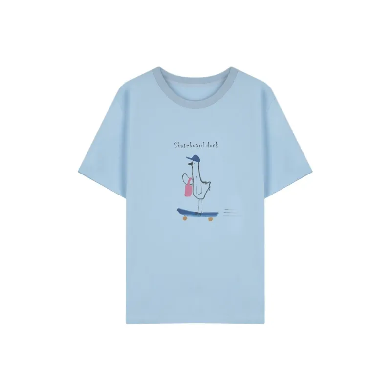 SOLIGHTER T Shirt Women's Light Ice Blue-0