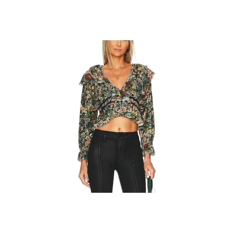 FREE PEOPLE Crop Tops Women's Green-0