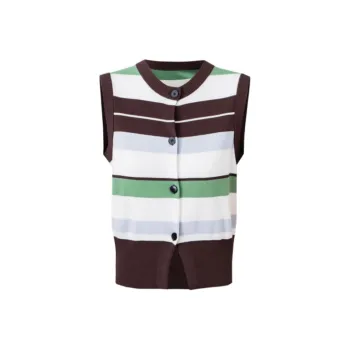 Self Who Tank Tops Women's Blue Green Stripes