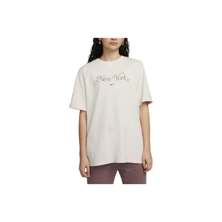 Nike Drop Shoulder Sleeve T-Shirt Women's Light Stone Brown-0