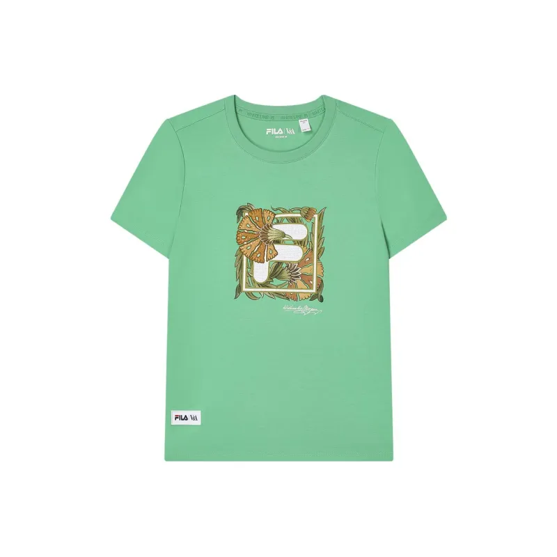 FILA x V&A LIANMINGKUAN Regular T Shirt Women's Fruit Milk Green-0