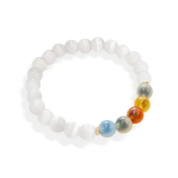Inkopper Glass Cat Eye Bracelets Women's