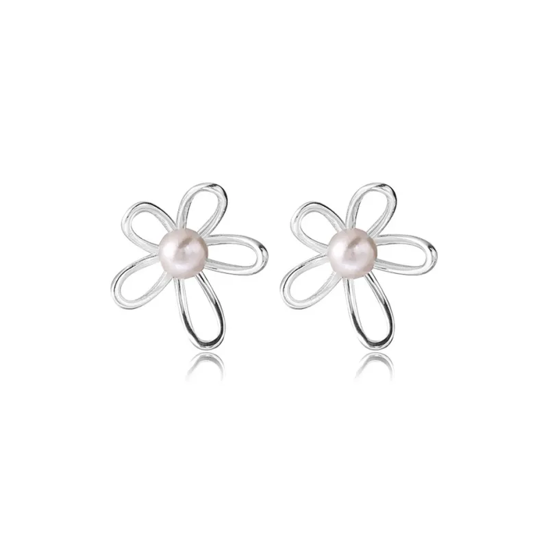 KwOnline S925 Silver Stud Earrings Women's-0