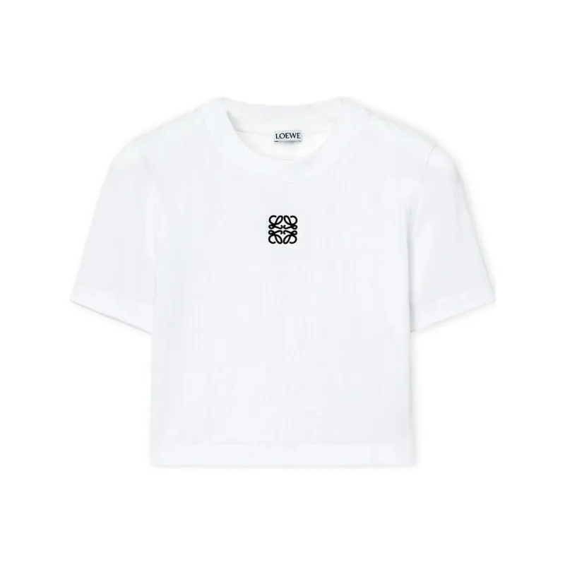 LOEWE Cropped Top In Cotton White-0