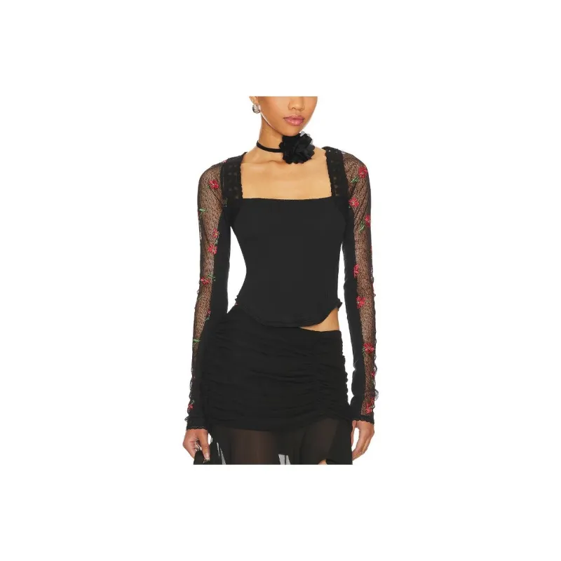 FREE PEOPLE T-Shirt Women's Black-0