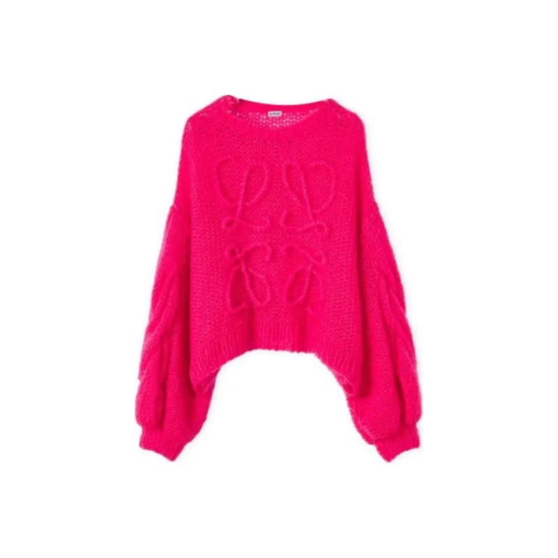 LOEWE Anagram Mohair Sweater 'Fluo Pink'-0