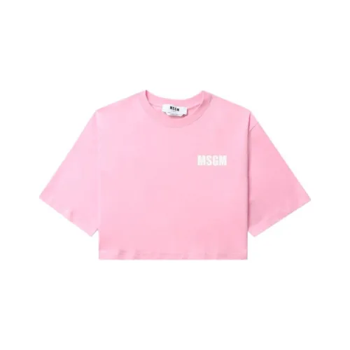 MSGM Drop Shoulder Sleeve T Shirt Women's Rose Pink