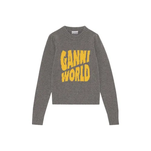GANNI Graphic Puff Shoulder Pullover 'High Rise'