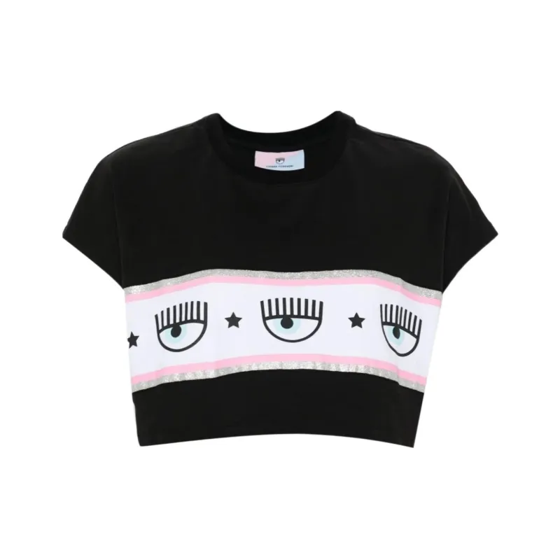 CHIARA FERRAGNI Maxi Logo Mania Crewneck T-Shirt-0