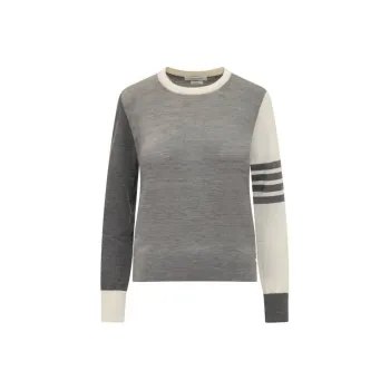 THOM BROWNE Rwb Striped Knitted Crewneck Jumper