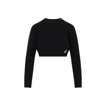 Patou Logo Patch Cropped Jumper