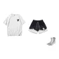 Snowmelt Shorts-Black+White Short-Sleeved (Random Style)+Comes with Random Sports Socks
