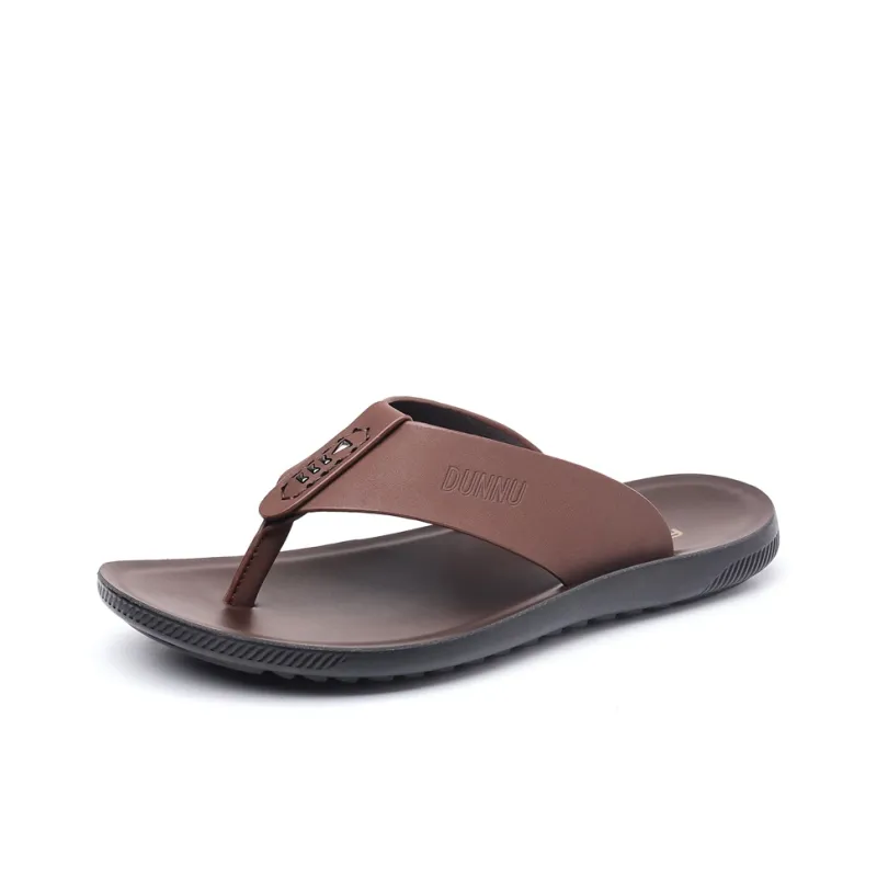 Dunnu Rubber Sole Slip Resistant Flip Flops Men's-5