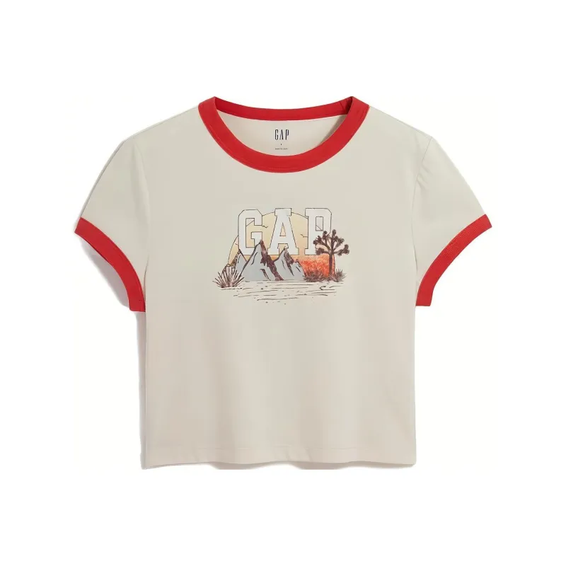 GAP SS23 Crop Tops Women's Gray White-0