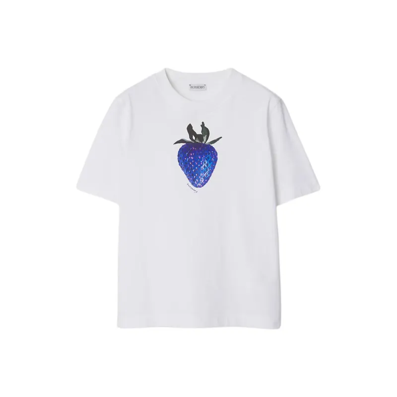 Burberry Strawberry print Cotton T shirt-0