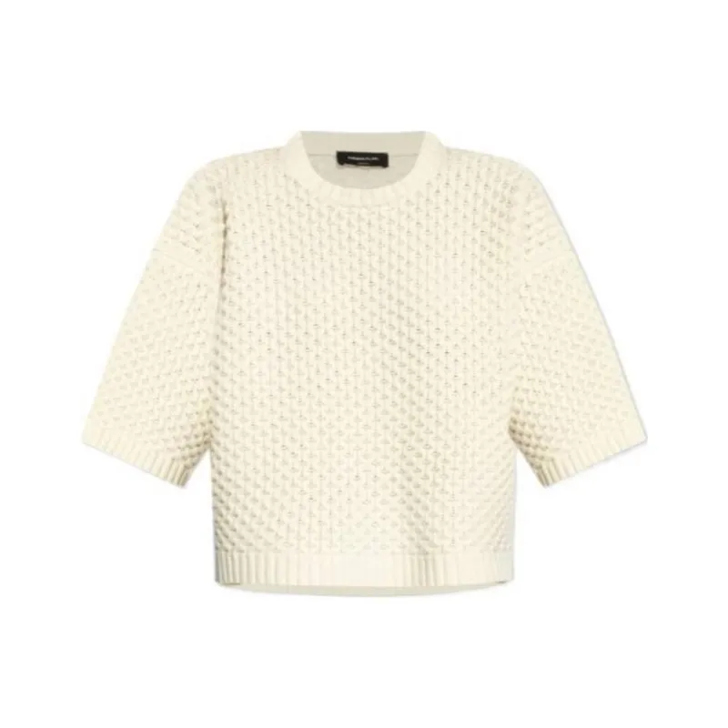 Fabiana Filippi Grid stitch Knit T shirt-0