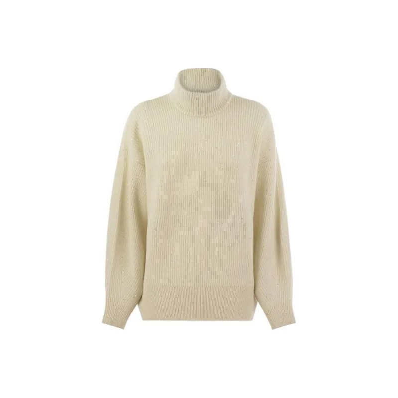 Brunello Cucinelli Lurex High Neck Oversized Pullover-0