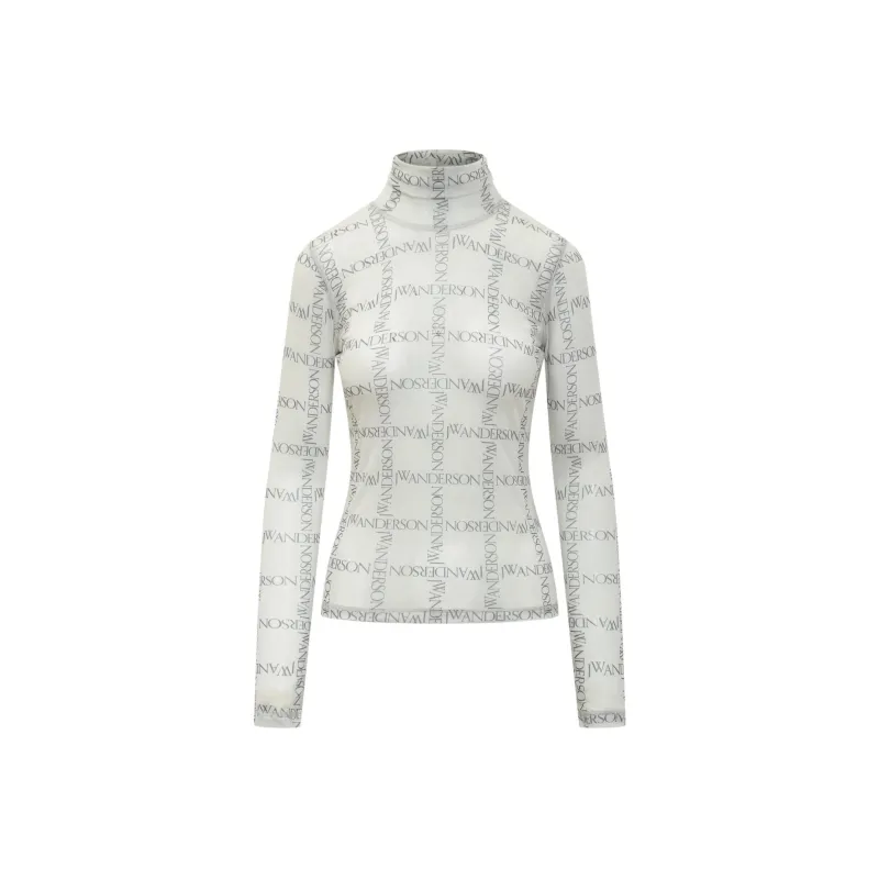 JW Anderson Logo Printed Semi Sheer Top-0