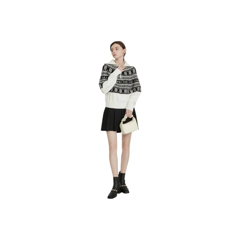 Caroline Sweaters Women's Black White-0