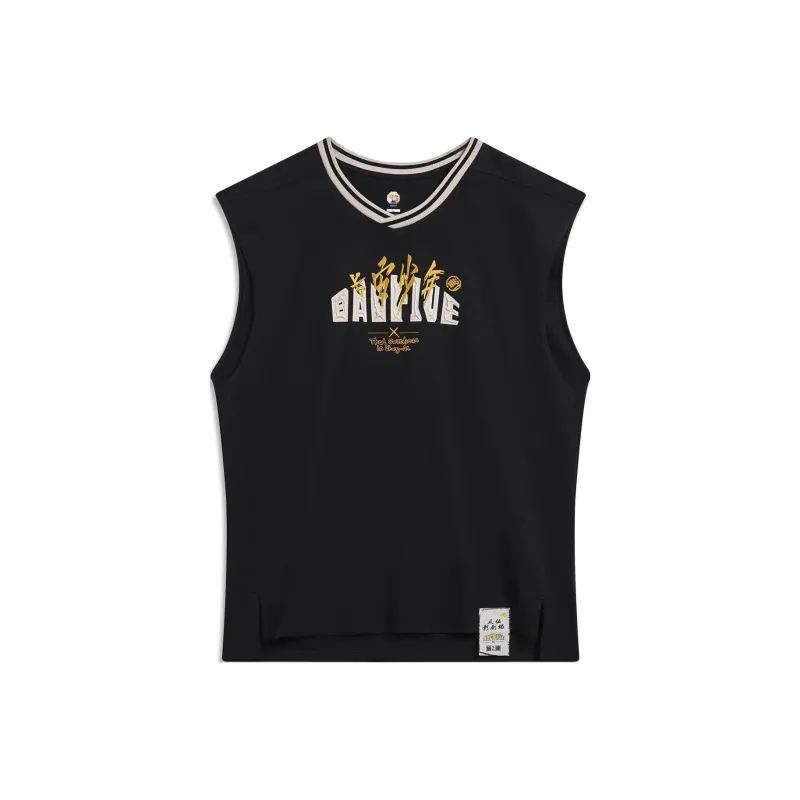 LiNing Badfive Seven Cities Alliance, Chang'an Youth Basketball Jersey Men's Black-0