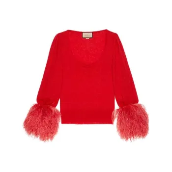 GUCCI Silk Mohair Sweater Red