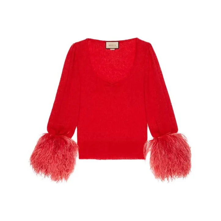 GUCCI Silk Mohair Sweater Red-0