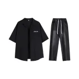 Set (Black Top+Black Pants)
