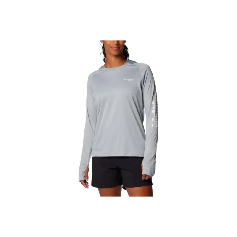 Columbia PFG Tidal Tee Raglan Sleeve T-Shirt Women's Fragmented Blue-0