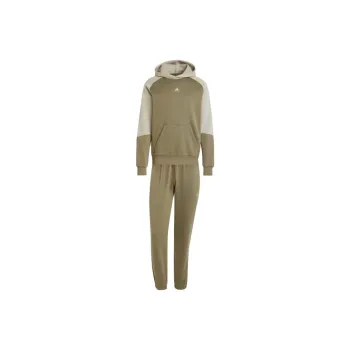 Adidas COLORBLOCK SPORTSWEAR FLEECE COLORBLOCK TRACK SUIT Sweatshirt Set Men's Olive