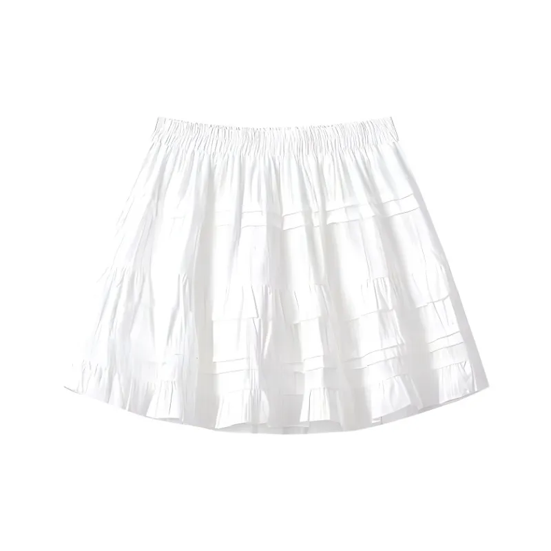 POPO.INFO Casual Short Skirts Women's White Moonlight-1