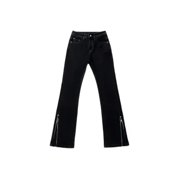 SOIE Jeans Unisex Black[Side Zipper]