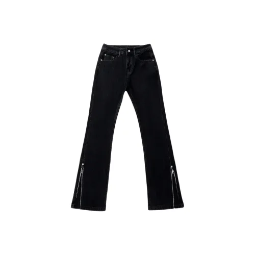 SOIE Jeans Unisex Black[Side Zipper]
