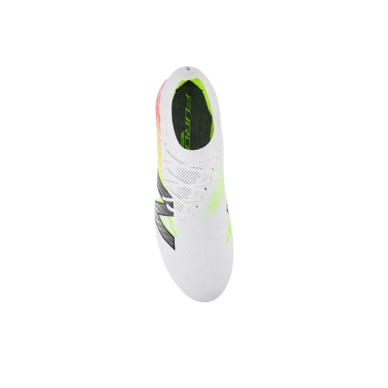 New Balance FURON ELITE V8 HG Rubber Short Studs Soccer Shoes Unisex White-4