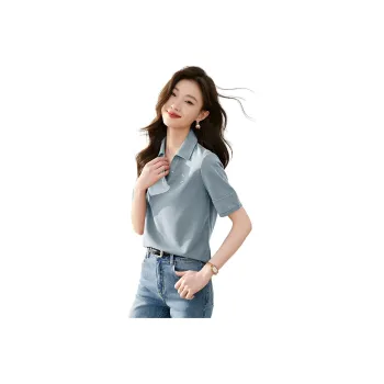 Mo Han Yi Mei Regular T Shirt Women's Light Blue