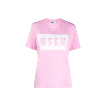 MSGM Logo Printed Crewneck T Shirt