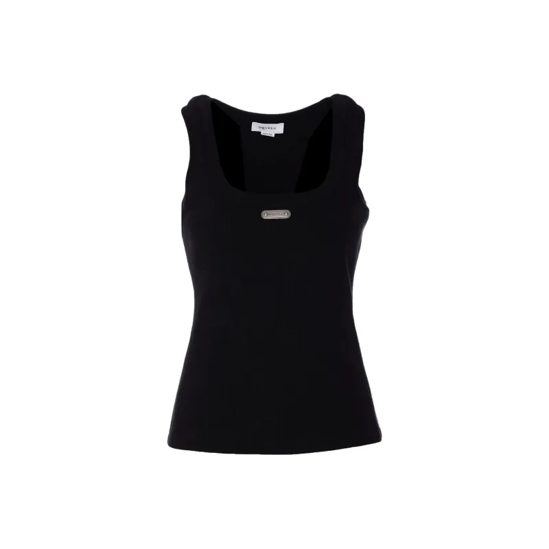 Alexander McQueen Stretch cotton Tank Top-0