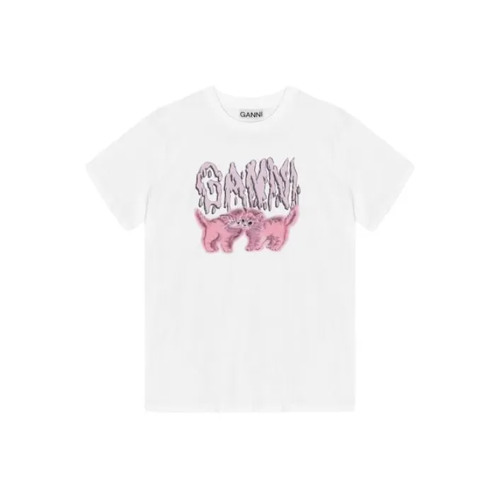 GANNI Relaxed Cats T-Shirt-0