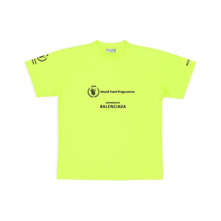 Balenciaga World Food Programme Graphic T Shirt 'Fluorescent Yellow/Black'-0