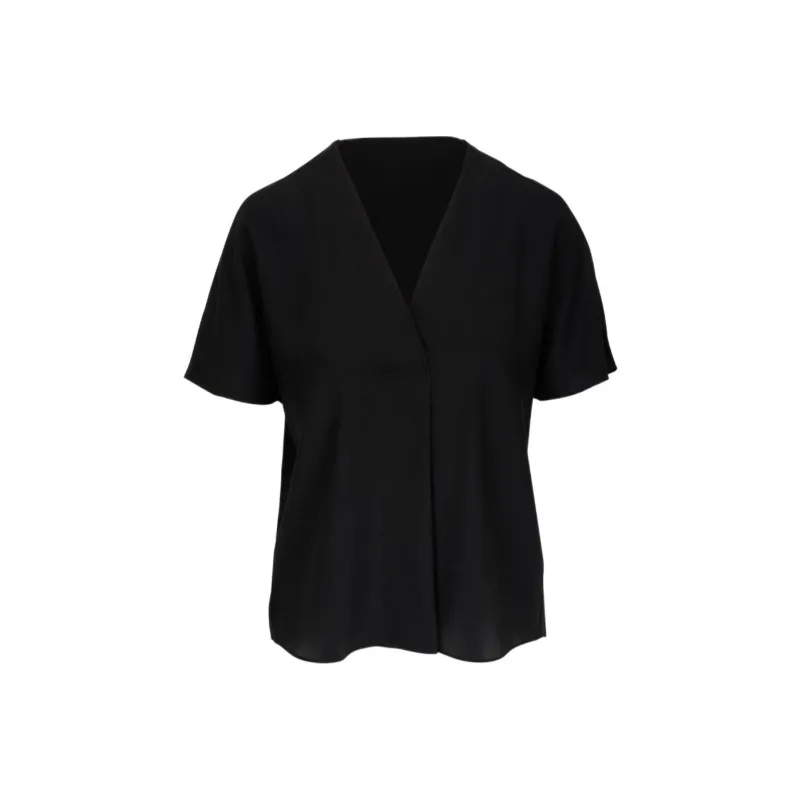VINCE V-neck Pleat-detailing Blouse-0