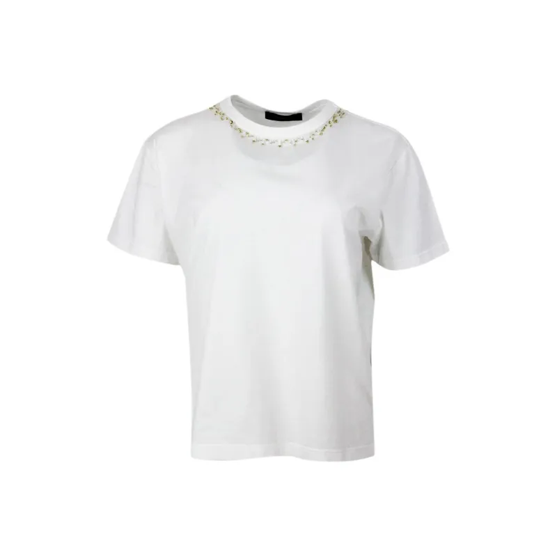 Fabiana Filippi Bead Embellished Jersey T Shirt-0